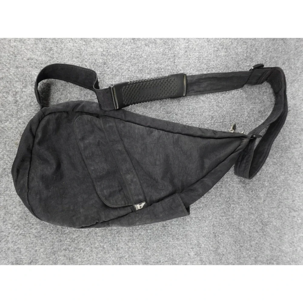 AmeriBag Healthy Back Bag Black Nylon Ergonomic Sling Crossbody Medium USA Made‎